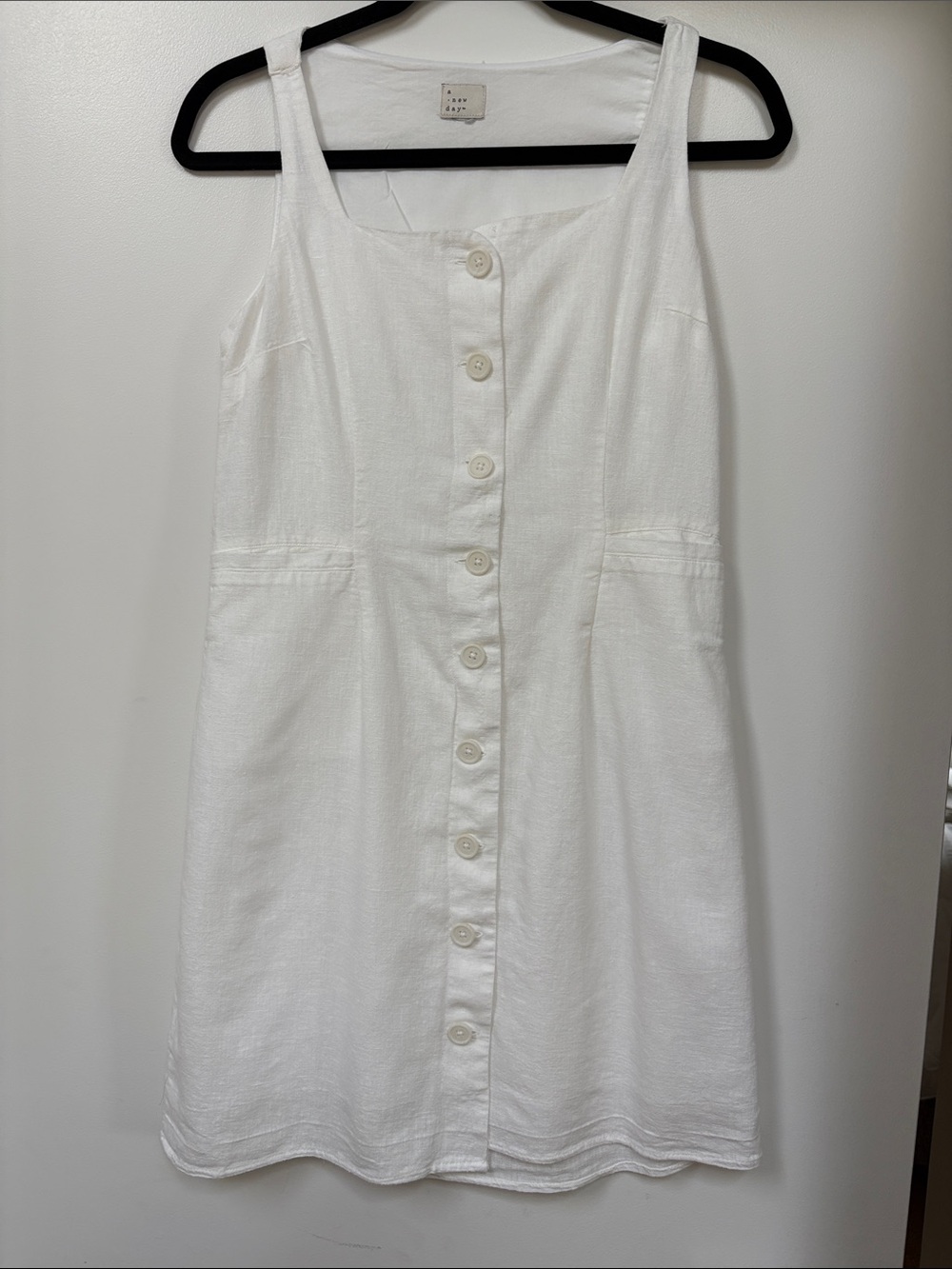 a new day White Button-Front Mini Sundress
